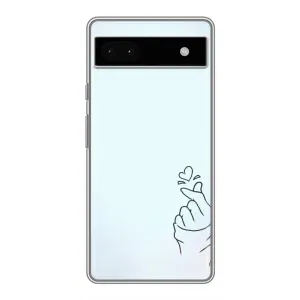 Чехлы (Знак сердечка) на Google Pixel 6a (Сердце на голубом)