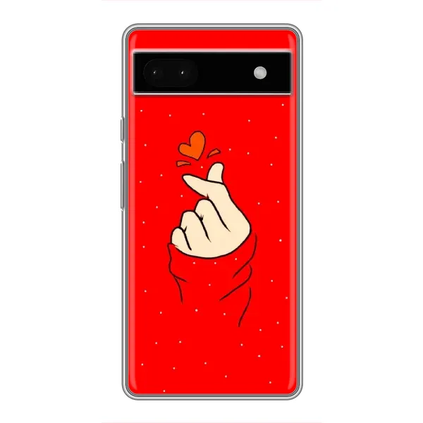 Чехол с рисунком «Сердце на красном» для Google Pixel 6a Чехол с рисунком «Сердце на красном» для Google Pixel 6a