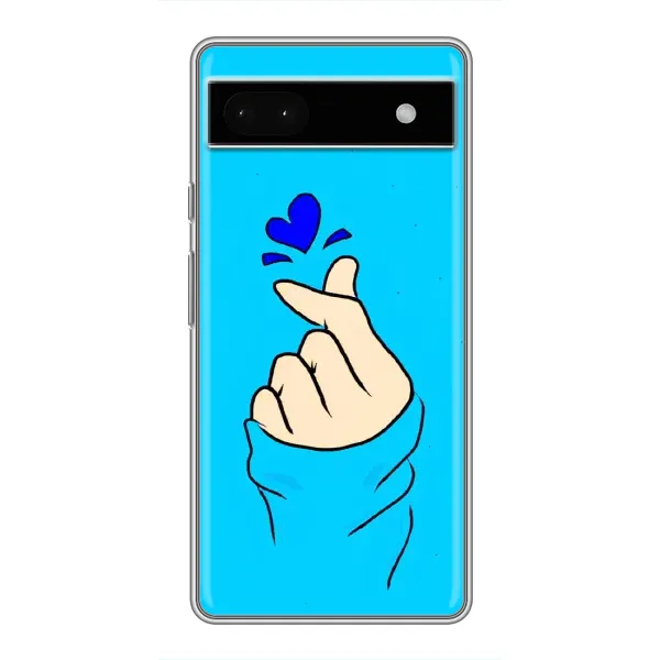 Чехол с рисунком «Сердце на синем» для Google Pixel 6a Чехол с рисунком «Сердце на синем» для Google Pixel 6a