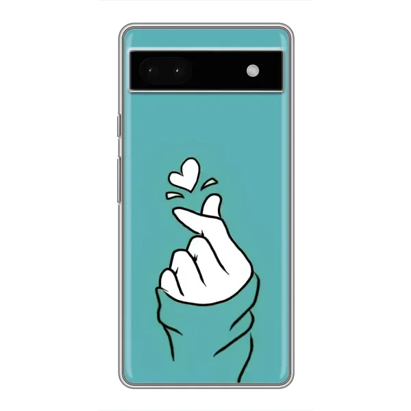 Чехол с рисунком «Сердечко на бирюзовом» для Google Pixel 6a Чехол с рисунком «Сердечко на бирюзовом» для Google Pixel 6a