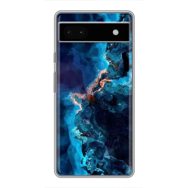 Чехол с рисунком «Синий мрамор» для Google Pixel 6a Чехол с рисунком «Синий мрамор» для Google Pixel 6a