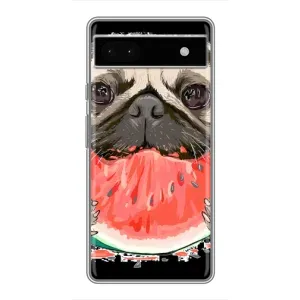 Чехол (ТПУ) Милые собачки для Google Pixel 6a (Смешной Мопс)