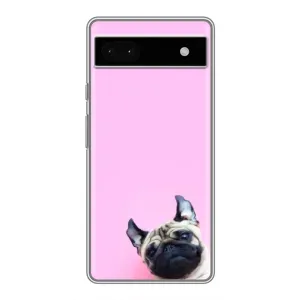Бампер для Google Pixel 6a с картинкой "Песики" (Собака на розовом)