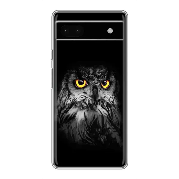 Чехол с рисунком «Сова на чёрном» для Google Pixel 6a Чехол с рисунком «Сова на чёрном» для Google Pixel 6a
