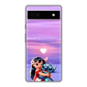 Чехол с рисунком Стич для Google Pixel 6a (Стич и Лило)