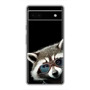 Силиконовый Чехол с Енотами на Google Pixel 6a (Стильный Енот)