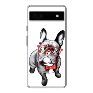 Бампер для Google Pixel 6a с картинкой "Песики" (В очках)