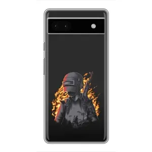 Чохол з картинкою "Герой Pubg" на Google Pixel 6a (В полум'ї)