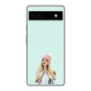 Силиконовый Чехол на Google Pixel 6a с картинкой Стильных Девушек (В шапке)