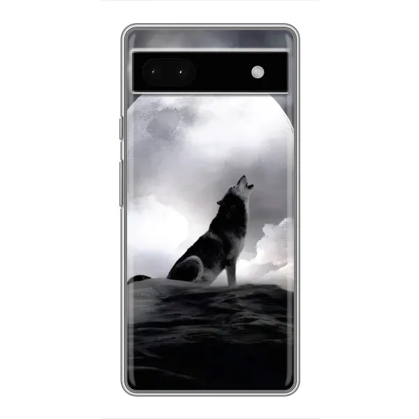 Чехол с рисунком «Волк и луна» для Google Pixel 6a