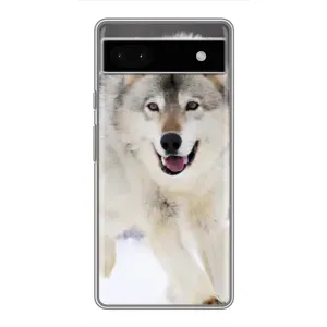 Чехол с Волком на Google Pixel 6a (Волк на снегу)