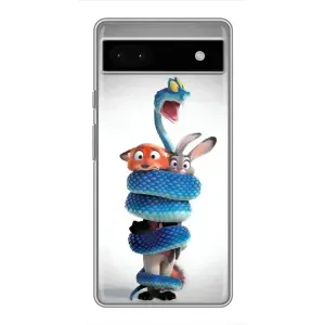 Силиконовый чехол с принтом Зоотрополіс для Google Pixel 6a (Змея Зоо)