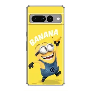 Мультяшный принт на Чехол для Гугул Пиксель 7 Про (Banana)