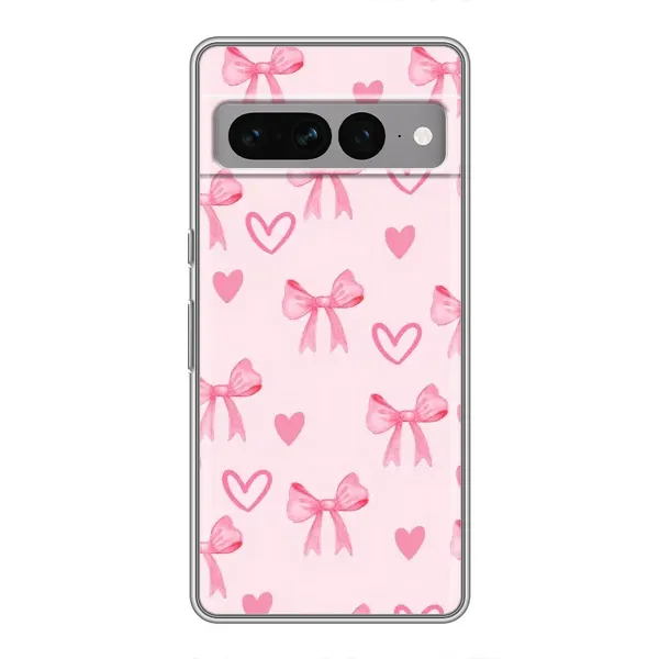Чехол с рисунком «Бантики и сердечки» для Google Pixel 7 Pro Чехол с рисунком «Бантики и сердечки» для Google Pixel 7 Pro