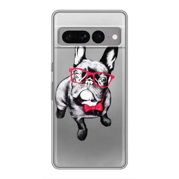 Чехол с рисунком «Бульдог в очках» для Google Pixel 7 Pro Чехол с рисунком «Бульдог в очках» для Google Pixel 7 Pro