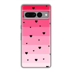 Чехлы с тематикой "Маленькие Сердечки" на Google Pixel 7 Pro (Чорные сердечки)