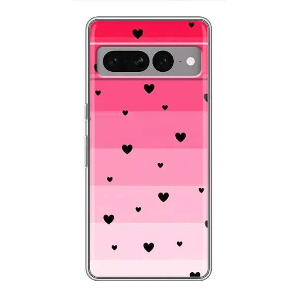 Чехол с рисунком «Чорные сердечки» для Google Pixel 7 Pro Чехол с рисунком «Чорные сердечки» для Google Pixel 7 Pro