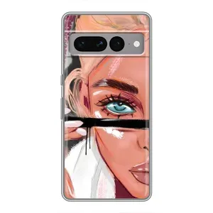 Силіконовый Чохол на Google Pixel 7 Pro з картинкой Модных девушек (Дівчина та вії)