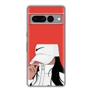 Силіконовый Чохол на Google Pixel 7 Pro з картинкой Модных девушек (Дівчина Nike)