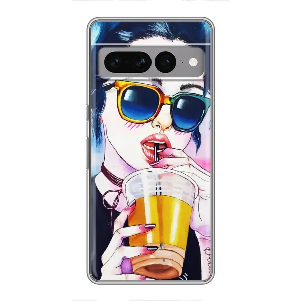 Чехол с рисунком «Девушка с коктейлем» для Google Pixel 7 Pro Чехол с рисунком «Девушка с коктейлем» для Google Pixel 7 Pro