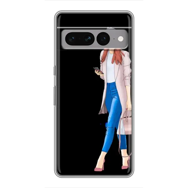 Чехол с рисунком «Девушка со смартфоном» для Google Pixel 7 Pro Чехол с рисунком «Девушка со смартфоном» для Google Pixel 7 Pro