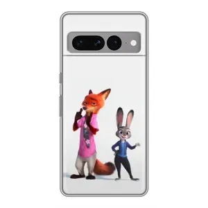 Силіконовий чохол з принтом Зоотрополіс для Google Pixel 7 Pro (Джуді і Нік)