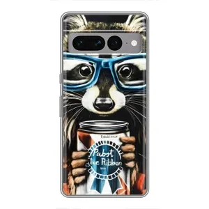 Силиконовый Чехол с Енотами на Google Pixel 7 Pro (Енот в очках)