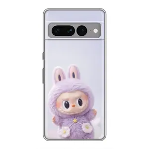 Чехол с принтом Лабубу для Google Pixel 7 Pro (Фиолетовый Лабубу)