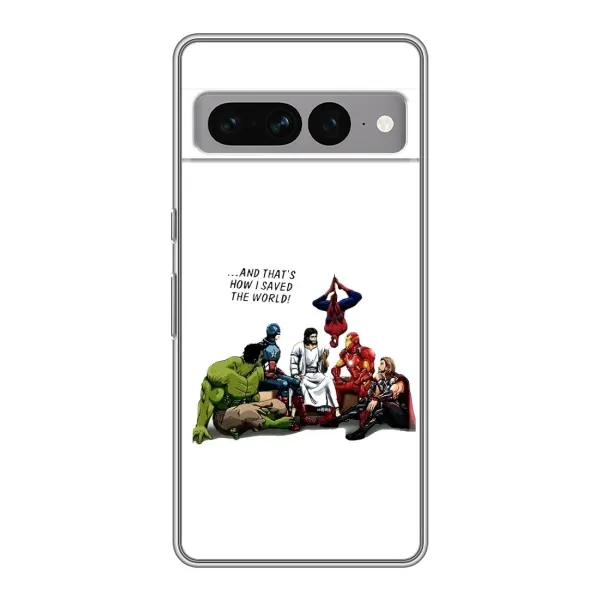 Чехол с рисунком «Иисус супергерой» для Google Pixel 7 Pro Чехол с рисунком «Иисус супергерой» для Google Pixel 7 Pro