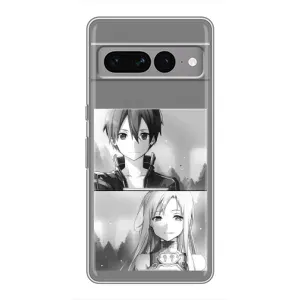 Чехол с персонажами АНИМЕ на Google Pixel 7 Pro (Кирито-Асуна)