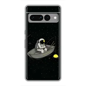 Силиконовый Чехол с принтом "Космонавты" на Google Pixel 7 Pro (Космонавт на рыбалке)