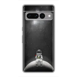 Силиконовый Чехол с принтом "Космонавты" на Google Pixel 7 Pro (Космонавт романтик)
