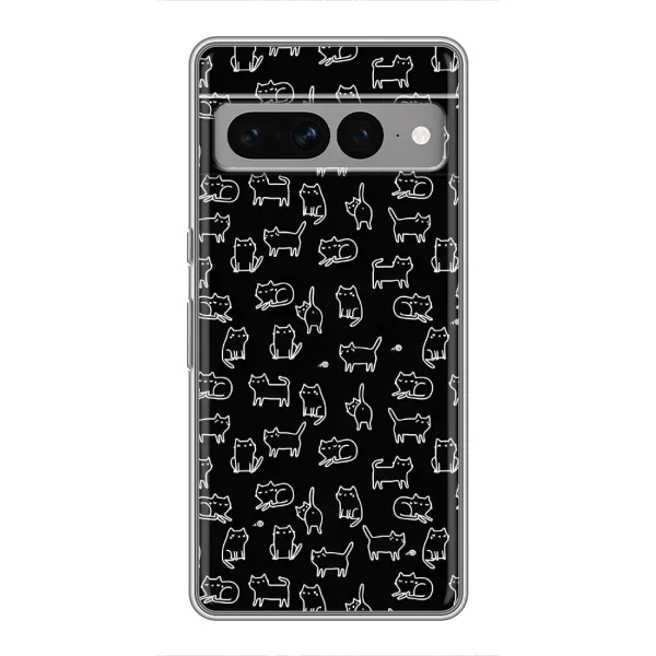 Чехол с рисунком «Котики на черном» для Google Pixel 7 Pro Чехол с рисунком «Котики на черном» для Google Pixel 7 Pro