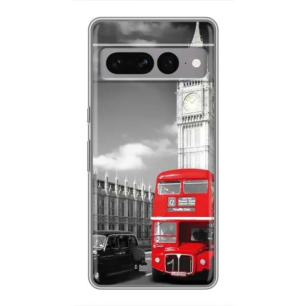 Чехол с рисунком «Красный автобус» для Google Pixel 7 Pro