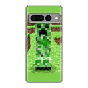 Чехлы для Google Pixel 7 Pro (Персонажи Майн Крафт) (Крипер 2)