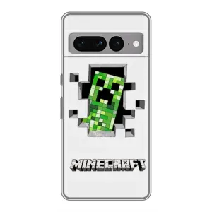 Чехлы для Google Pixel 7 Pro (Персонажи Майн Крафт) (Крипер)