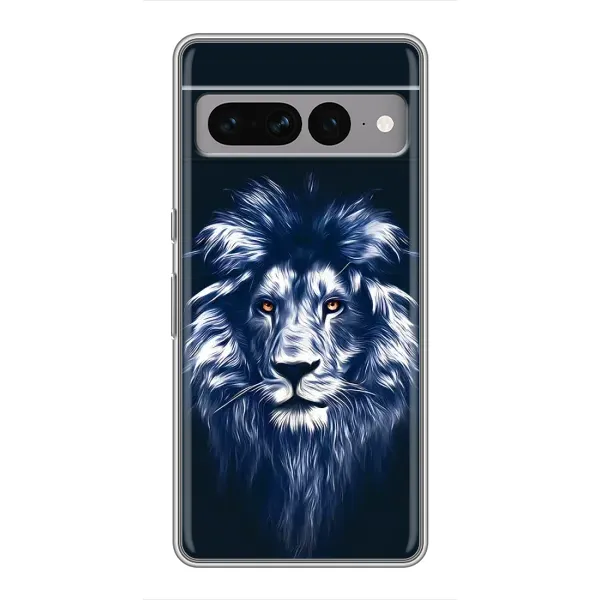 Чехол с рисунком «Лев - синий» для Google Pixel 7 Pro