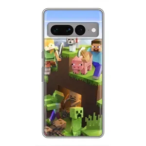 Чехлы для Google Pixel 7 Pro (Персонажи Майн Крафт) (Майн-крафт)