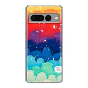 Силиконовый чехол с котиком для Google Pixel 7 Pro (Mew)