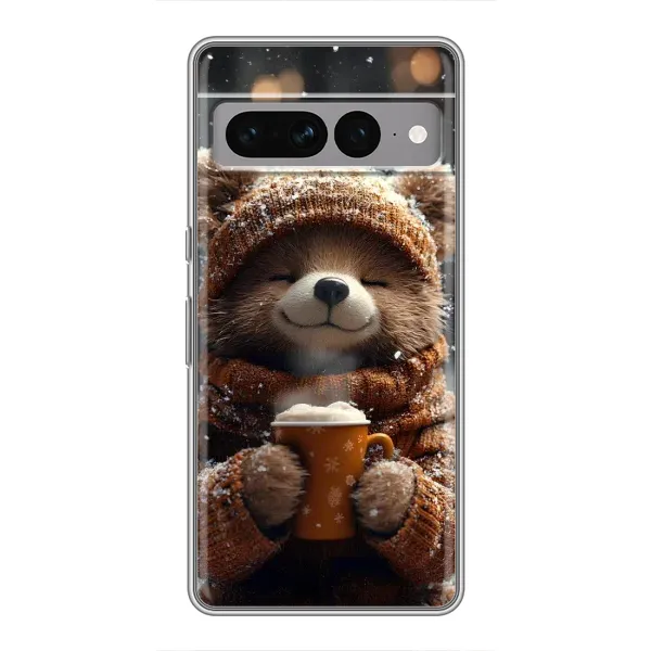 Чохол з малюнком «Ведмедик з кавою» для Google Pixel 7 Pro Чохол з малюнком «Ведмедик з кавою» для Google Pixel 7 Pro