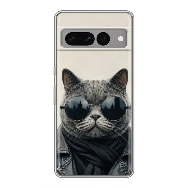 Чехол с рисунком «Модный кот» для Google Pixel 7 Pro Чехол с рисунком «Модный кот» для Google Pixel 7 Pro