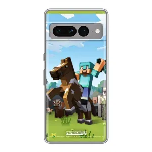 Чехлы для Google Pixel 7 Pro (Персонажи Майн Крафт) (На коне)