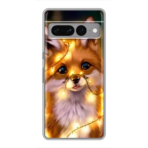 Чехол с рисунком «Новогодний лисенок» для Google Pixel 7 Pro