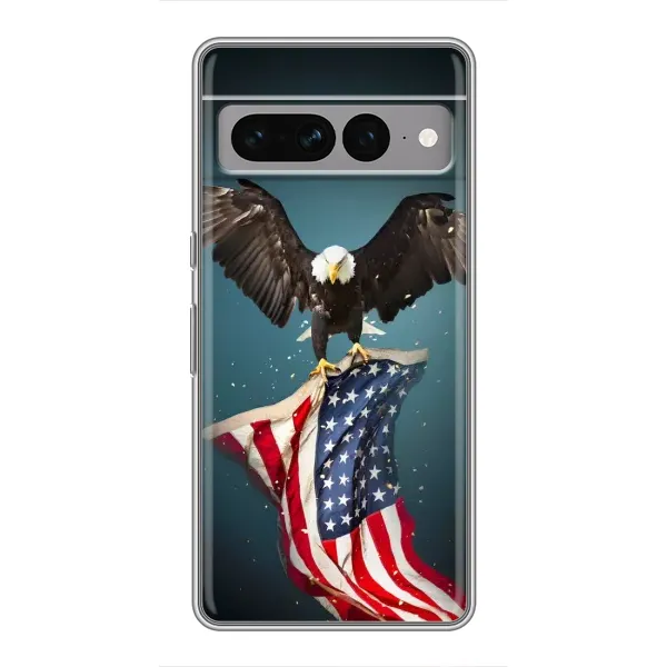 Чехол с рисунком «Орел и флаг» для Google Pixel 7 Pro