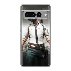 Силиконовый чехол с картинкой "Герой Pubg" на Google Pixel 7 Pro (Пабг)