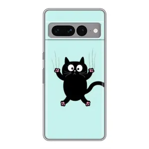 Силиконовый чехол с котиком для Google Pixel 7 Pro (Падающий кот)
