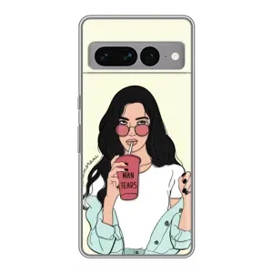 Силіконовый Чохол на Google Pixel 7 Pro з картинкой Модных девушек (З напоєм)