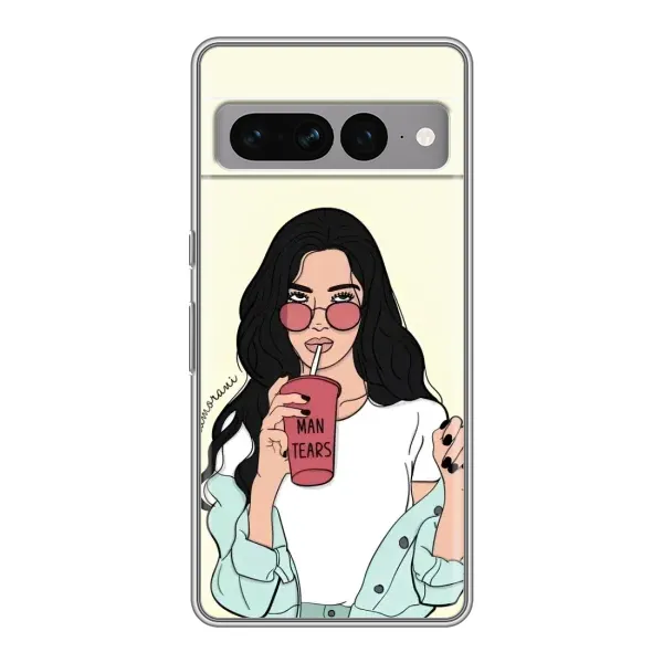 Чехол с рисунком «С напитком» для Google Pixel 7 Pro