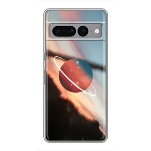 Чехол (ТПУ) с планетами на Google Pixel 7 Pro (Сатурн)