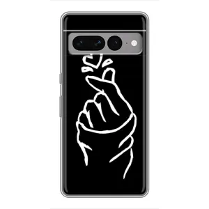 Чехлы (Знак сердечка) на Google Pixel 7 Pro (Сердце на черном)